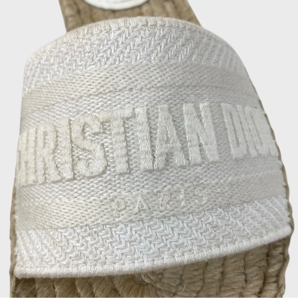 Christian Dior NEW Unworn Cream Granville Espadrille Sandals Size 35